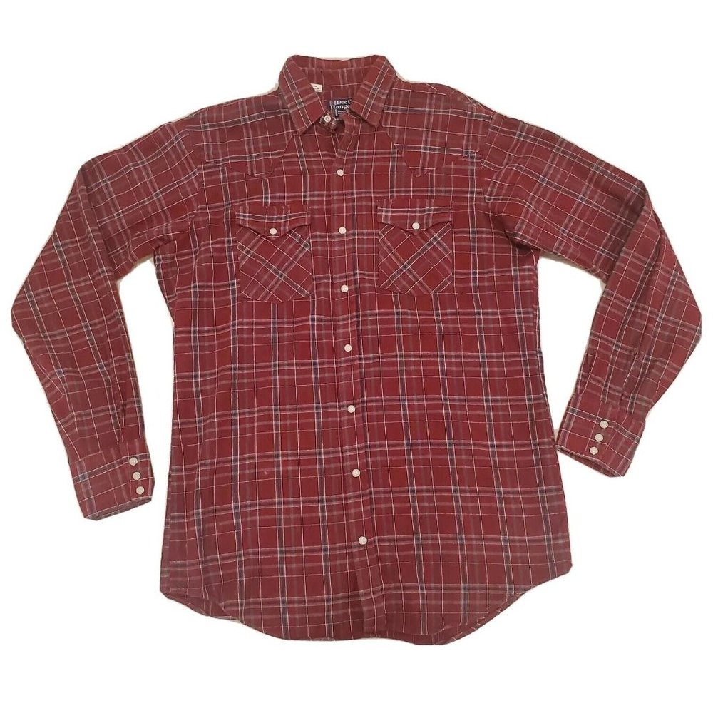 DeeCee Rangers Men's Long Sleeve Pearl Snap Button Shirt Size XLT Tall Man Plaid